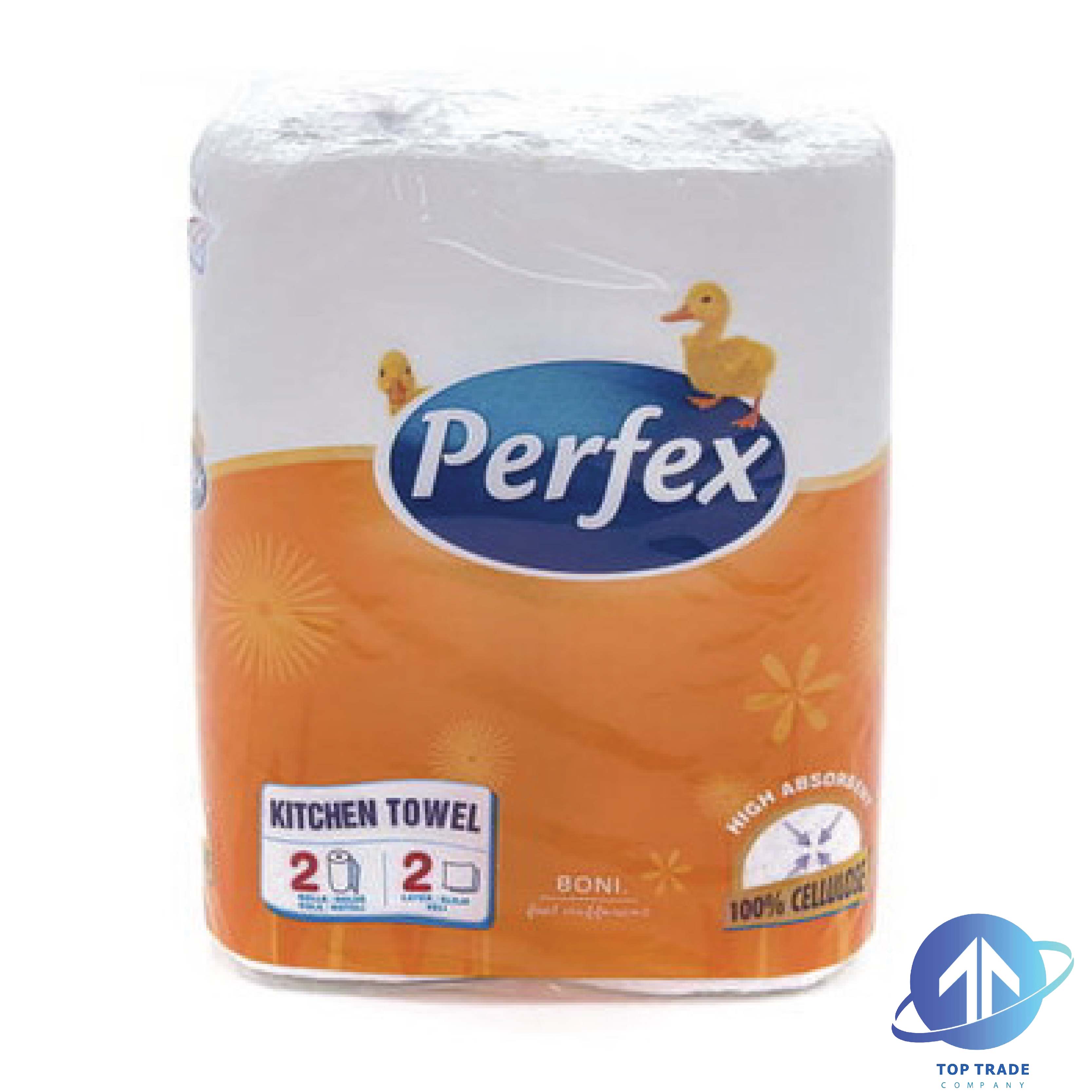 Perfex kitchen rolls 2 rolls 2 layers yellow pack